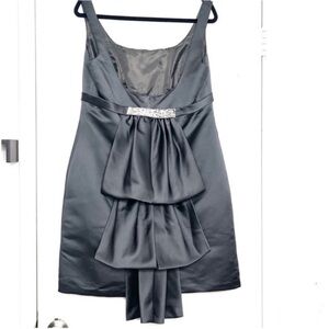 Melissa Sweet Charcoal Gray Cocktail Dress Rhinestone Detail Size 14